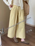 WANWAN Plain Wide Leg Cotton Trousers